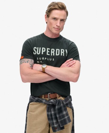 Superdry Men's Surplus Graphic T-Shirt Black Size: M