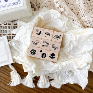 mini 印章套組 木製印章 1.2×1.2cm