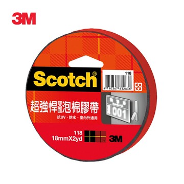 3M 118 Scotch超強悍雙面泡棉膠帶(18MMx2YD)★3M 迎新送舊 ★299起免運