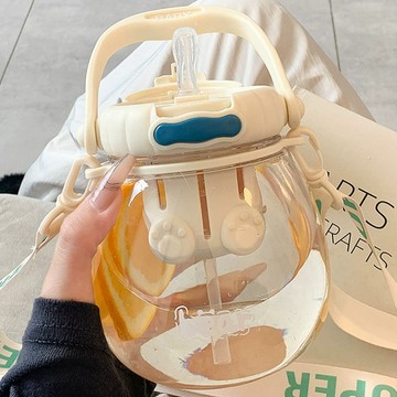 台灣出貨 夏天可愛兒童水杯幼兒園塑料吸管水杯子女孩小學生上學專用大肚杯