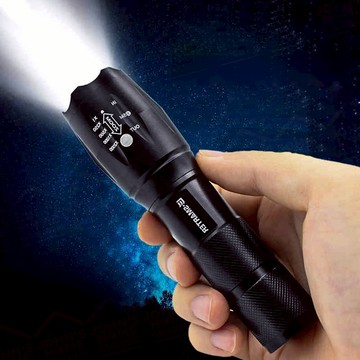 T6強光手電筒 遠射500公尺戶外照明燈伸縮變焦5檔調光防水LED露營燈夜釣燈工作燈應急頭燈