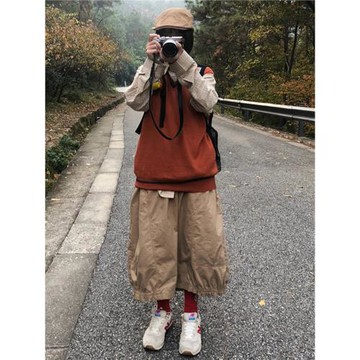 溜與禮物原創顯瘦純棉工裝裙半身裙中長裙均碼燈籠裙女日系新品