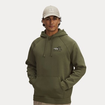 UA 男 Rival Fleece HBR Logo 長袖帽T 人氣新品