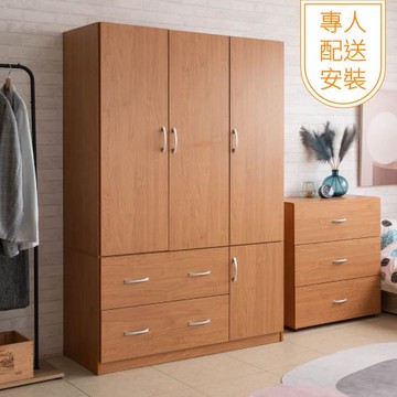 【TZUMii】專人配送組裝-雅緻四門二抽衣櫥-三色可選 衣櫥 衣物收納櫃 收納櫃 免組裝 專人安裝