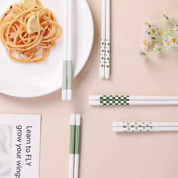 唐宗筷陶瓷筷子家庭食品級一人一筷餐具商用筷子赫本風耐高溫加長 h802