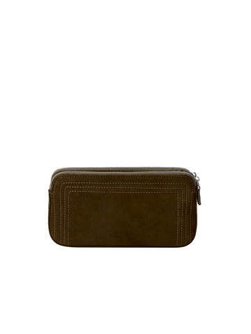 【BLANK SPACE】Rae 麂皮鍊條斜挎包(橄欖色)