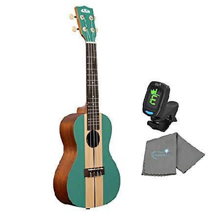 Kala Corp Wipeout Concert Ukulele Surf Series Collection Bundle with a Tuner and Polishing Cloth