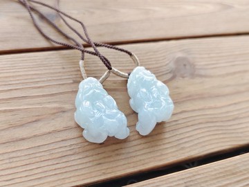 親翠 天然翡翠 冰種完美招財口含珠貔貅調整式繩鏈