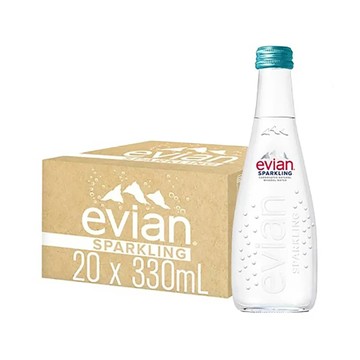 現貨免運 法國evian依雲 天然氣泡水 330ml x 20瓶(玻璃瓶裝) HS嚴選