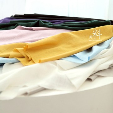 31色竹節麻 純色棉麻服裝面料 做衣服褲子 純麻布料 亞麻 手工DIY