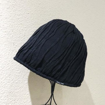 小眾黑色百搭遮臉水桶帽子女日系褶皺潮法式網紅款chic圓頂漁夫帽
