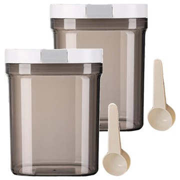 BOACUP 磁吸掀蓋密封組 中 茶色 1.3L  2個容器 + 2個蓋子 + 2個磁吸湯匙  2組