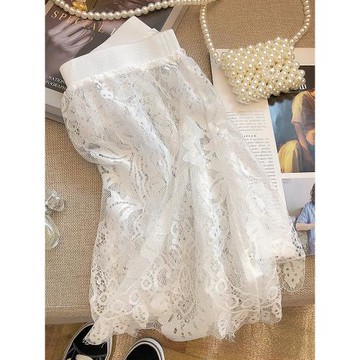 白色小屁簾疊穿內搭蕾絲半身裙遮屁股假下擺網紗罩裙衛衣打底神器