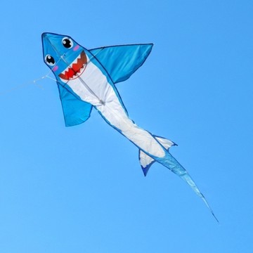藍色鯊魚寶寶造型彩色風箏(112*186)(全配/附150米輪盤線)【888便利購】