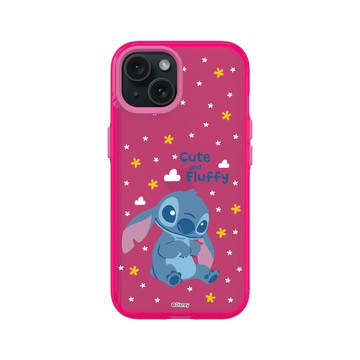 iPhone 15 Clear 粉漾桃 - 迪士尼-史迪奇 Disney Stitch - 史迪奇 - 毛茸茸超可愛