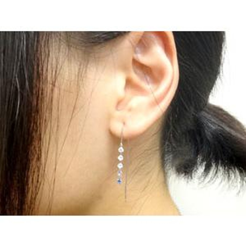 18金ピアス メンズ 片耳ピアス グラデーション ロングピアス ...