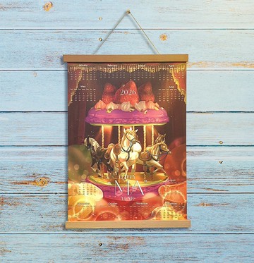 【快速出貨】2026 Happy Ma year油畫布年曆 掛畫 掛曆 掛飾