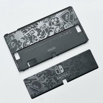 原裝Switch oled后蓋保護替換殼支架翻新限定版底蓋朱紫噴射機殼