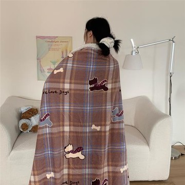 秋冬牛奶絨羊羔絨毛毯加厚牛奶絨毛毯休閑午睡毯多功能毯宿舍蓋毯