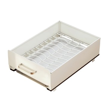 AOTTO 創意傢俱 免組裝廚房抽拉收納置物架 帶瀝水盤 碗架碟架 28x40x14cm  白色  1個