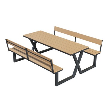 戶外連體公園桌椅組合花園庭院座椅景區室外露天長凳廣場戶外桌椅
