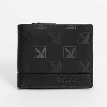 PLAYBOY - 短夾附零錢袋 Meaningful系列 - 黑色/141-0412-09-2