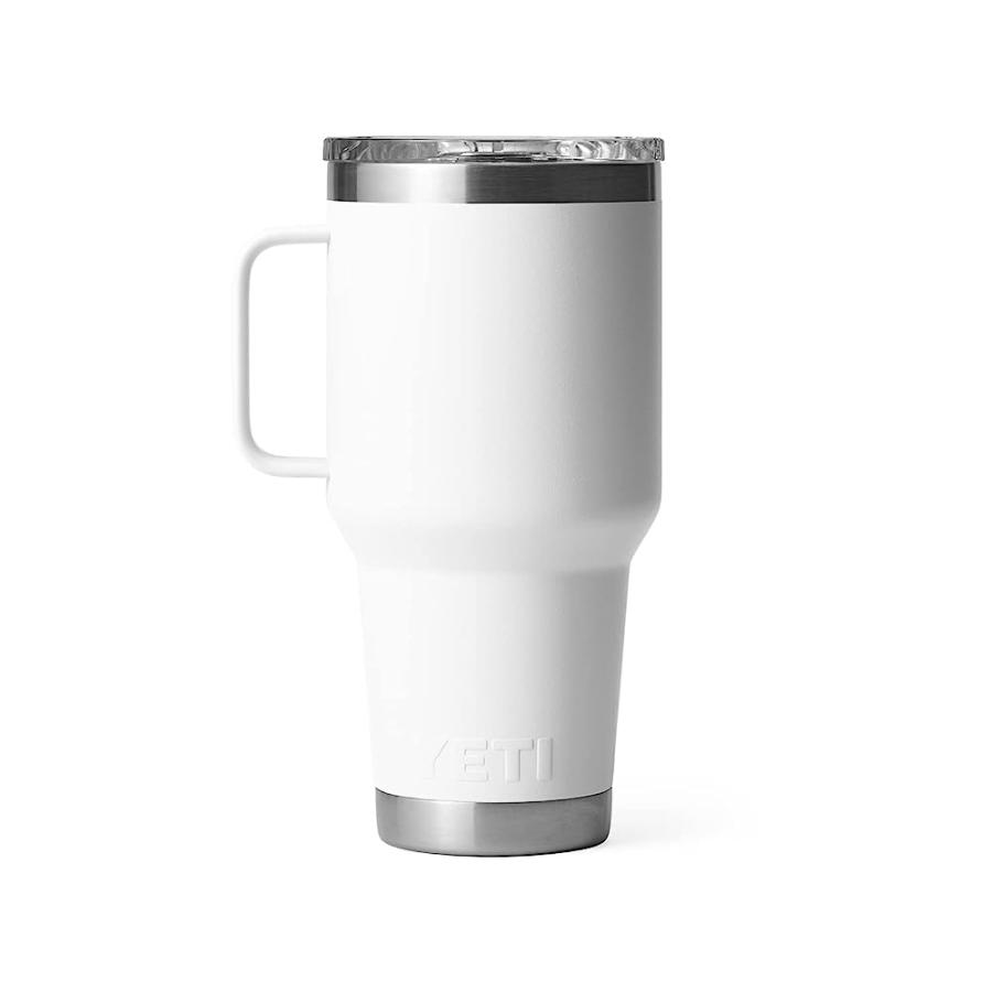 YETI RAMBLER 30 OZ TRAVEL MUG, STAINLESS STEEL, VACUUM INSULATED WITH STRONGHOLD LID, WHITE