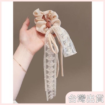 ✨臺灣出貨✨【飾飾如意】法式復古仙氣蕾絲蝴蝶結髮圈頭繩髮夾ins大腸圈公主飄帶丸子頭髮