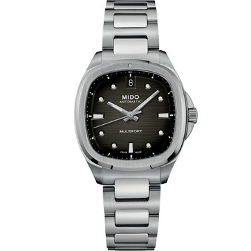 MIDO 美度 Multifort 先鋒TV機械女錶-漸層黑/35mm(M0493071108100)