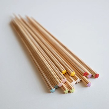 日本 霜山 天然楓木花朵造型止滑筷-5雙-多色可選 - 抹茶綠