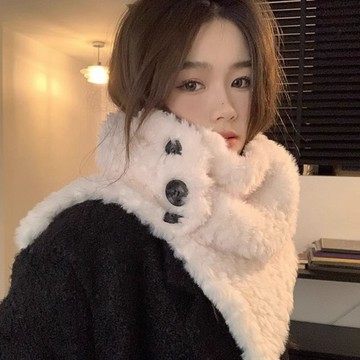【FROCK】保暖圍巾 保暖圍脖 韓版保暖純色針織脖套披肩護頸圍巾披肩 脖圍 抗寒流圍巾日係圍巾 交換禮物