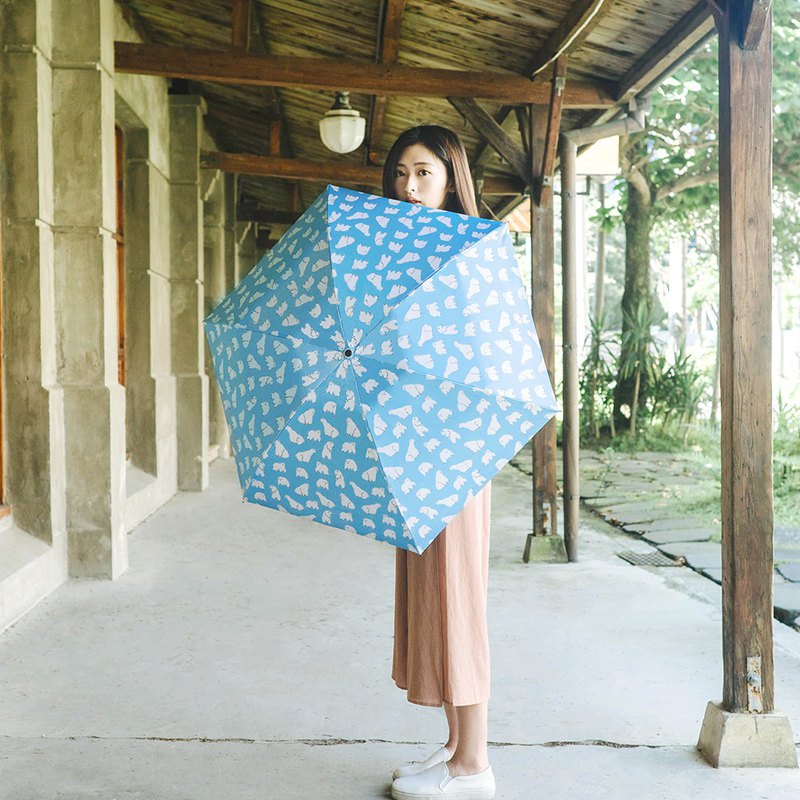 【Carry Umbrella】碳纖超輕抗UV折傘－白熊日常【限量圓筒包裝】