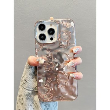 適用蘋果14promax手機殼13/14隕石紋趣味kitty貓咪iphone15新款15promax全包硅膠12女款11可愛14pro手機套max