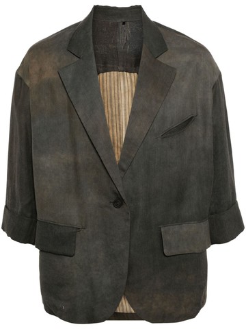 Ziggy Chen - faded cut-out blazer - men - Viscose/Rayon/Cotton/Elastane/Viscose/Cupro/Silk - 38 - Grey