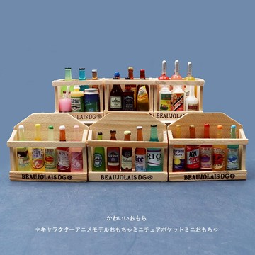 仿真迷你 紅酒架飲料架冰箱貼 微縮微景觀汽車家居裝飾模型小擺件