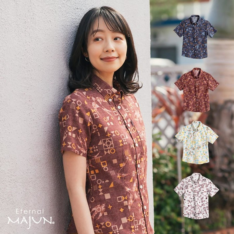 かりゆしウェア 沖縄 アロハシャツ MAJUN マジュン かりゆし 結婚式 売れ筋商品|||レディースシャツ 送料/代引手数料無料 ストライプガーデン MAJUN かりゆしウェア 沖縄 アロハシャツ マジュン かりゆし
