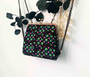 玻璃黑透紫與藍 口金包 後背包 肩背包 側背包 隨身包 小物包