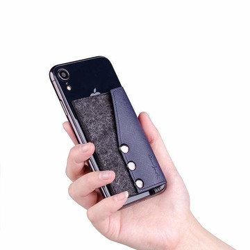 Manhattan Series 自黏式都會毛呢卡片夾│手機周邊配件 經典黑