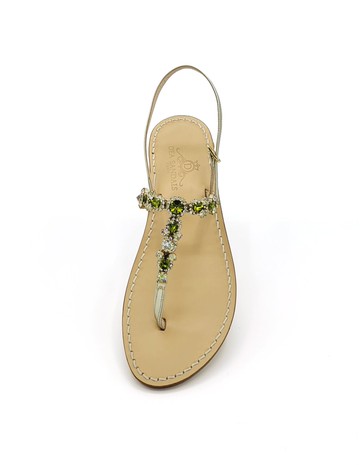 Dea Sandals Olive Green Queen Jewel Sandals