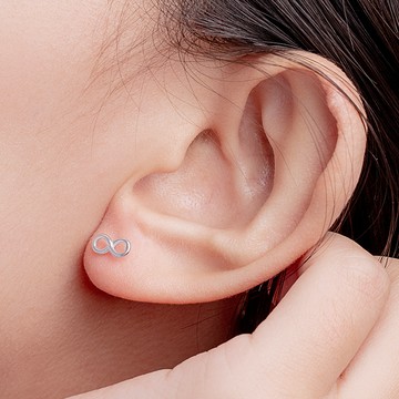 [925純銀]MARIGOLD悠然永恆無限轉珠耳環【KMD389】-銀