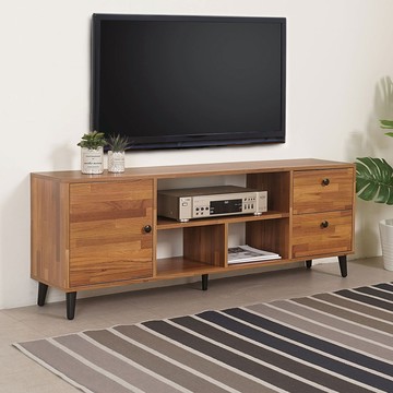 【Homelike】喜家居140cm二抽一門電視櫃(柚木色)(2372)