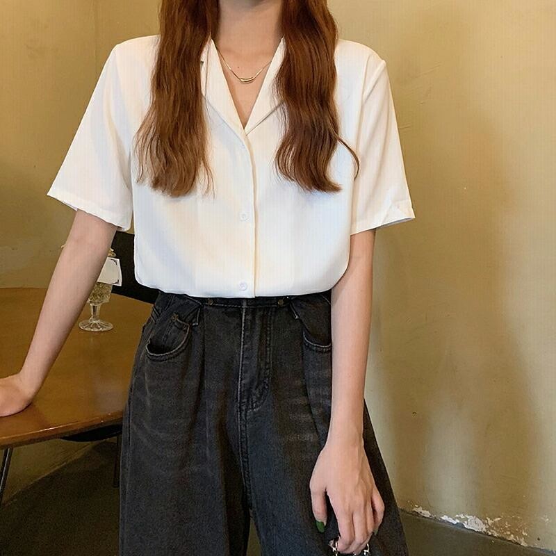 シャツ ブラウス 半袖 レディース トップス ライトアウター 前開き オープンカラー Vネック 婦人服 女性 無地 ソリッドカラー 羽織り 楽天市場】無地 開襟シャツ レディース シャツ ブラウス 半袖 五