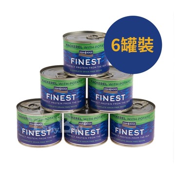 即期良品 海洋之星FISH4DOGS 挪威鯖魚主食犬罐185g  6罐裝