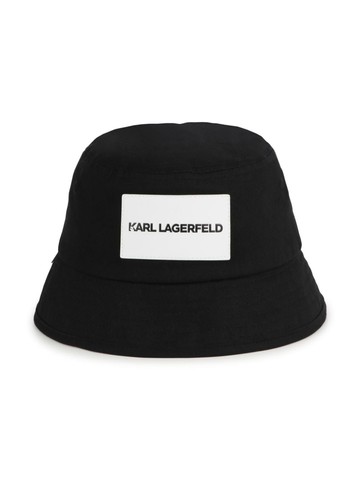 Karl Lagerfeld Kids - logo-appliqué cotton bucket hat - kids - Cotton - 1 - Black