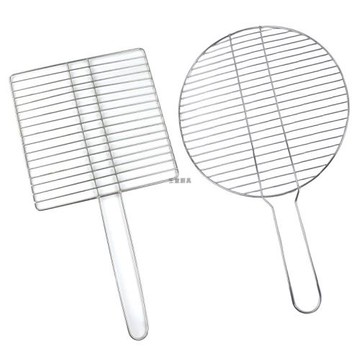 長柄燒烤網片 30x30燒烤網帶把手 加粗不銹鋼燒烤爐網架 烤肉網