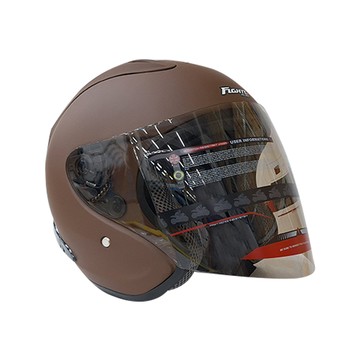 FIGHTER HELMET 普通型露臉式機車防護頭盔 含一層護目鏡 R3-A6  L  消光咖啡