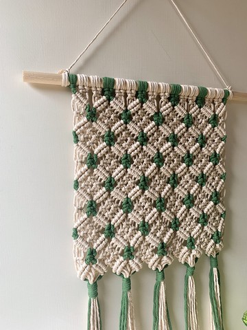 Macrame / Wall hanging / 中型壁掛 / 矩形格紋異色設計A款