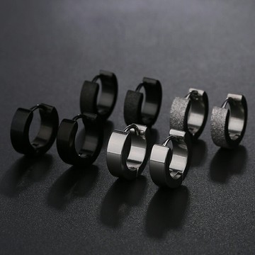 男生耳扣耳環耳釘耳圈2022年新款潮男士潮人女單只黑色鈦鋼耳骨環