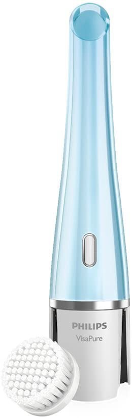 Philips飛利浦【日本代購】 潔面刷電動IPX7防水洗臉刷【VisaPure 】帶清潔刷, 本體SC5265/12 - 水藍
