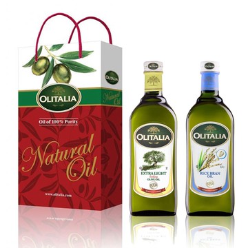 Olitalia 奧利塔 精純橄欖油1000ml+玄米油1000ml禮盒組